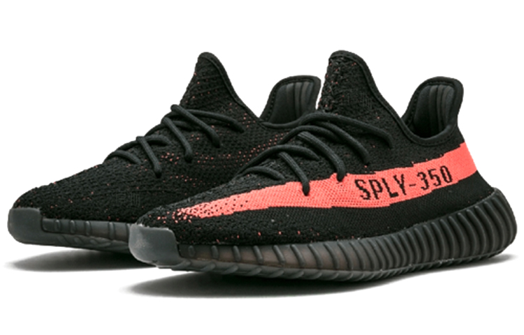 Кроссовки adidas originals Yeezy Boost 350 V2 Core Black Red 2016 (черно-красные) — фото 3