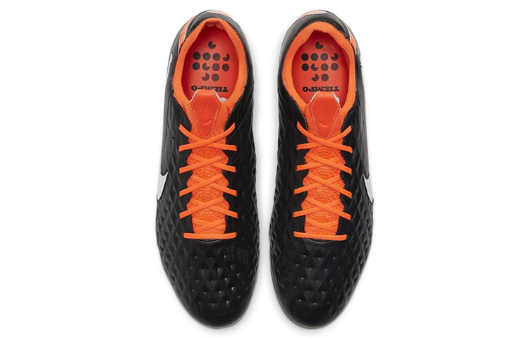 Мужские кроссовки Nike Tiempo Legend 8 Elite 4 FG (черный / оранжевый) — Чёрный / оранжевый — фото 4
