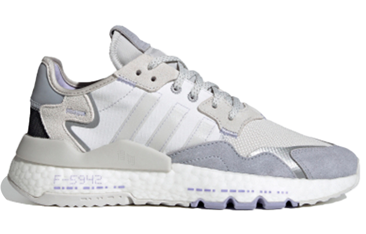 Женские кроссовки adidas originals Nite Jogger (серые / белые) — Серый / белый — фото 2