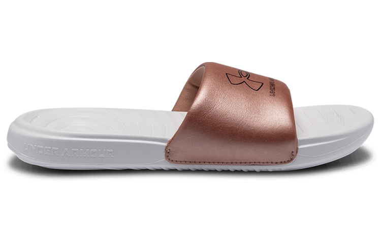Женские шлепанцы Under Armour Ansa Le (белые) — Белый / розовый — фото 2