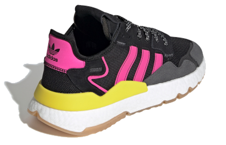 Кроссовки adidas originals Nite Jogger (черно-розовые) — Чёрный / розовый / серый / жёлтый — фото 4