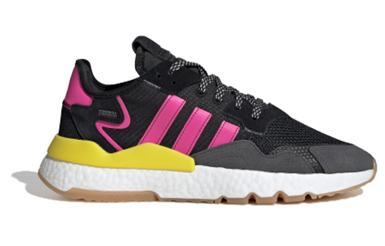 Кроссовки adidas originals Nite Jogger (черно-розовые) — Чёрный / розовый / серый / жёлтый — фото 2