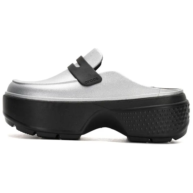 Crocs Abrasion Resistant Closed Toe Slippers Unisex Silver