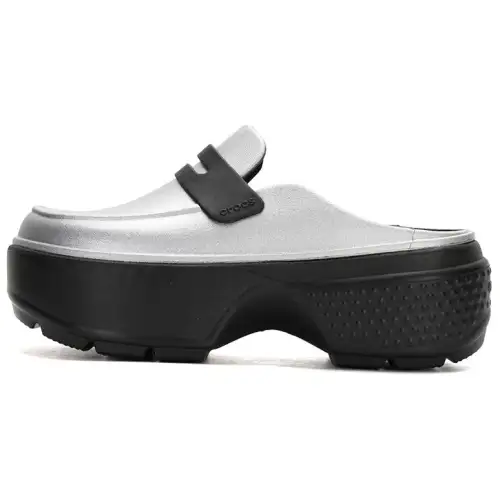 Crocs Abrasion Resistant Closed Toe Slippers Unisex Silver