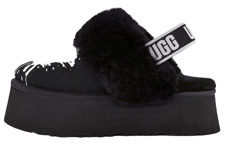 UGG Funkette Graphic Suede Slippers Women's Black