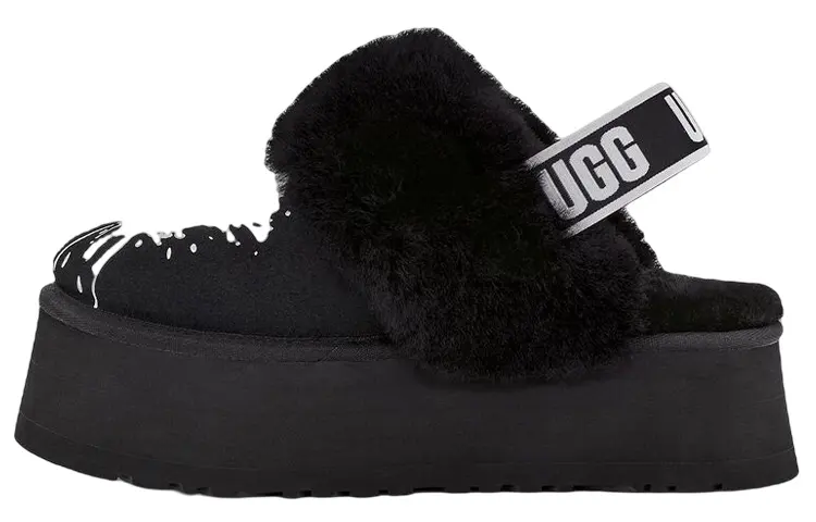 UGG Funkette Graphic Suede Slippers Women's Black