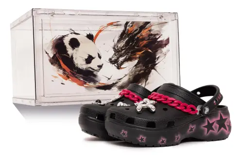 Crocs Classic Platform Clog Drunk In The Galaxy Clogs Women's Black Pink