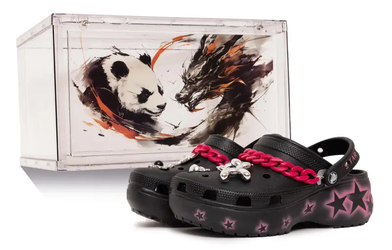 Crocs Classic Platform Clog Drunk In The Galaxy Clogs Women's Black Pink