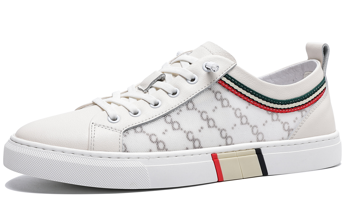 C°BANNER Cow Leather, Textile Low top Stylish Skateboarding Shoes Men's White