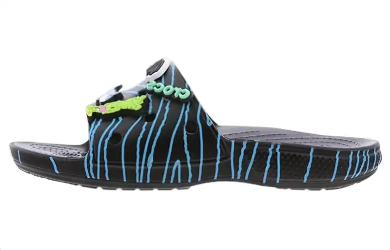 Crocs Ron English X Classic Bootlegger Slides 'Black Blue'