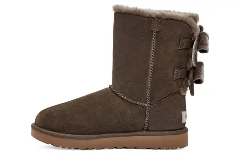 UGG Bailey Bow Velvet Snow Boots Brown Women's
