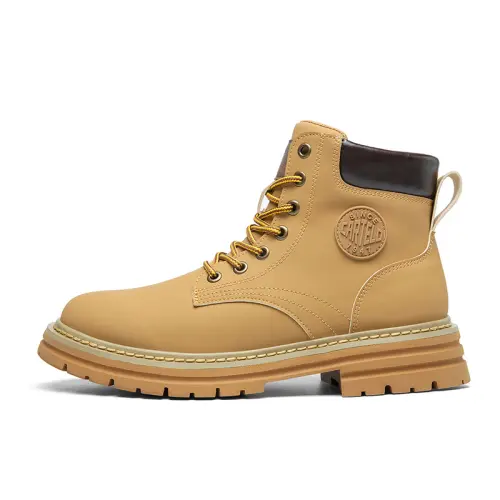 CARTELO Vintage American Yellow Boots Combat Boots Unisex Yellow