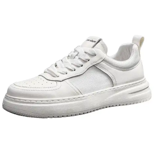 JANE HARLOW Textile, Leather Lightweight And Breathable Low top Skateboard Shoes Men's White