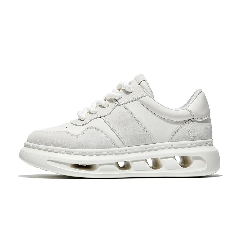 JANE HARLOW Abrasion Resistant Breathable Lightweight Height Increasing Low top Casual Shoes Men's White
