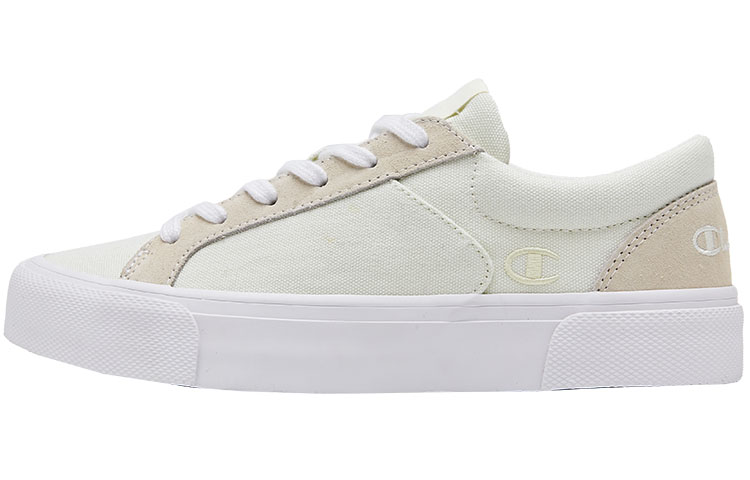 Champion Essentials Series Heritage Suede Low Embroidered Logo Color Blocking Light Spring Tea Low Top Sneakers Women's White
