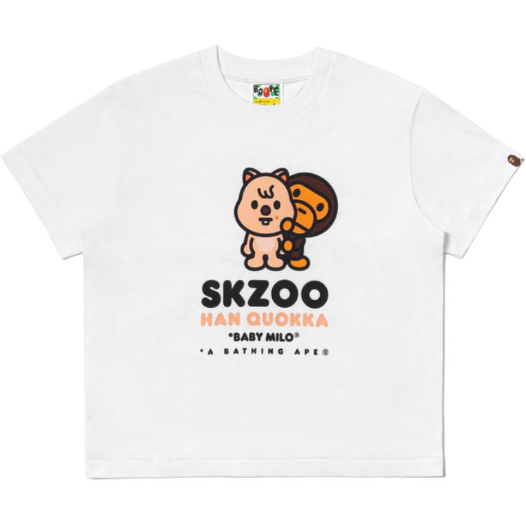 Женская футболка A BATHING APE × Stray Kids (черная)