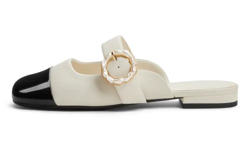 CHARLES&KEITH Pu Closed Toe Slippers 1.5cm Women's