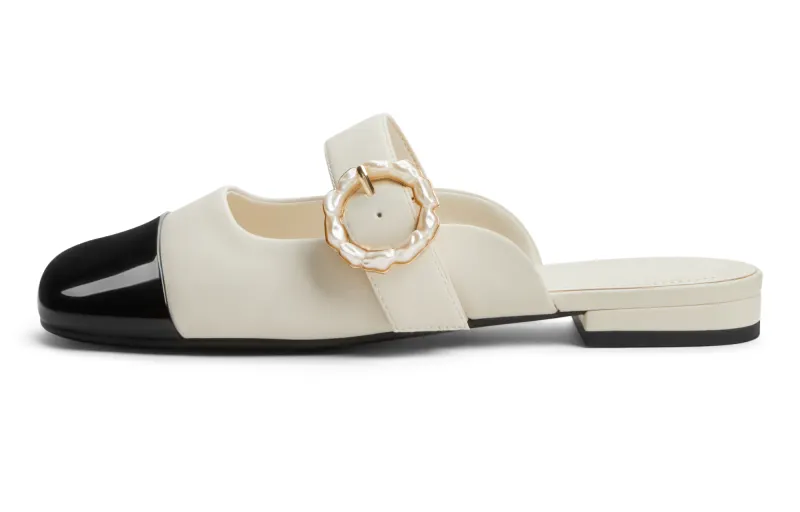 CHARLES&KEITH Pu Closed Toe Slippers 1.5cm Women's