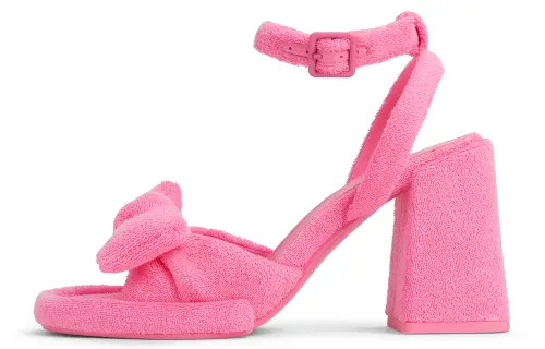 CHARLES&KEITH Small Ck PU, Textile High Heel One Strap Sandals 9.5cm Women's