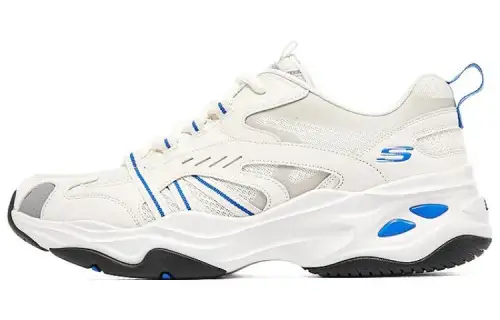 Skechers D'Lites 4.0 Textile, Synthetic Leather Low top Casual Shoes Men's White Blue