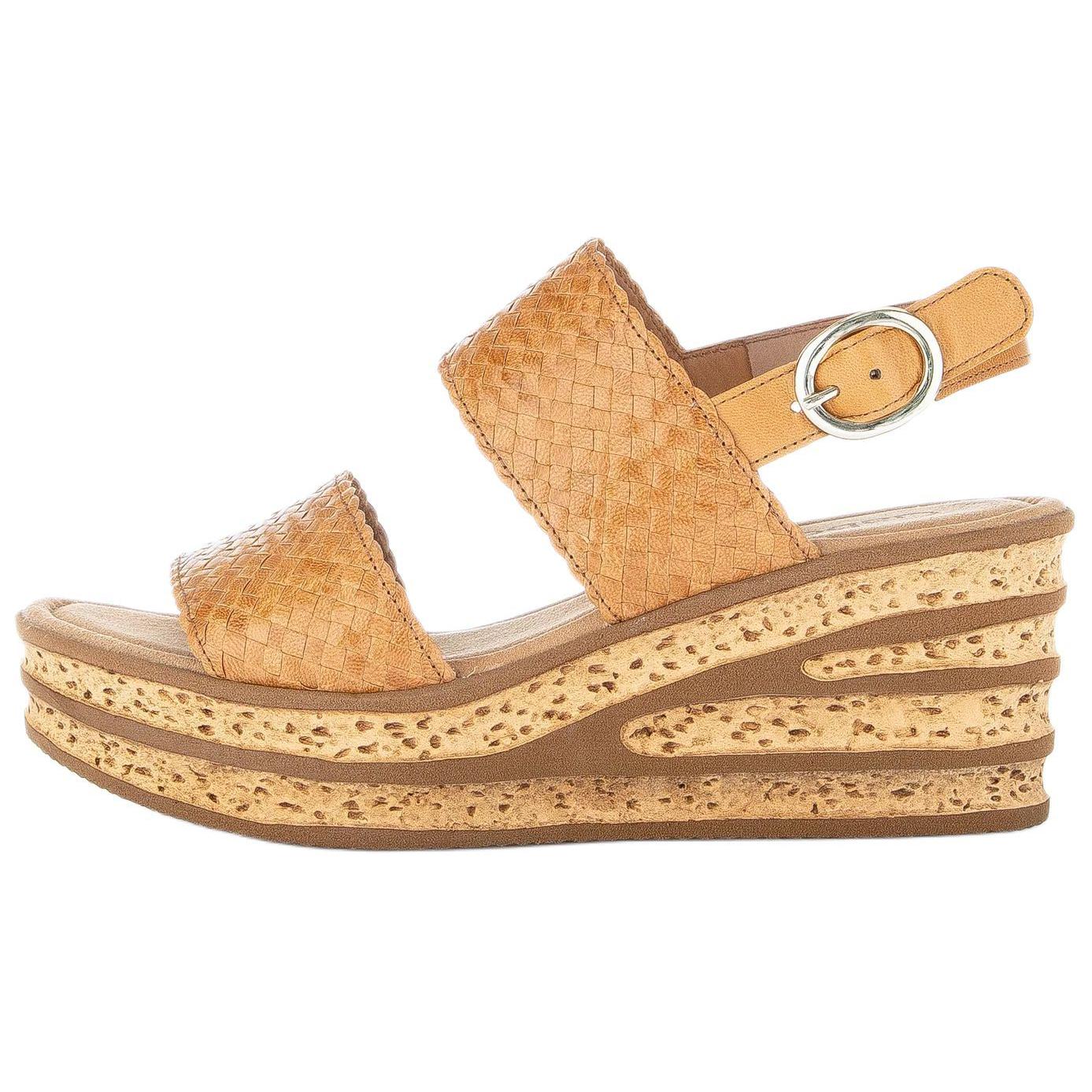 Gabor Leather One Strap Sandals 3.5cm Women's Brown