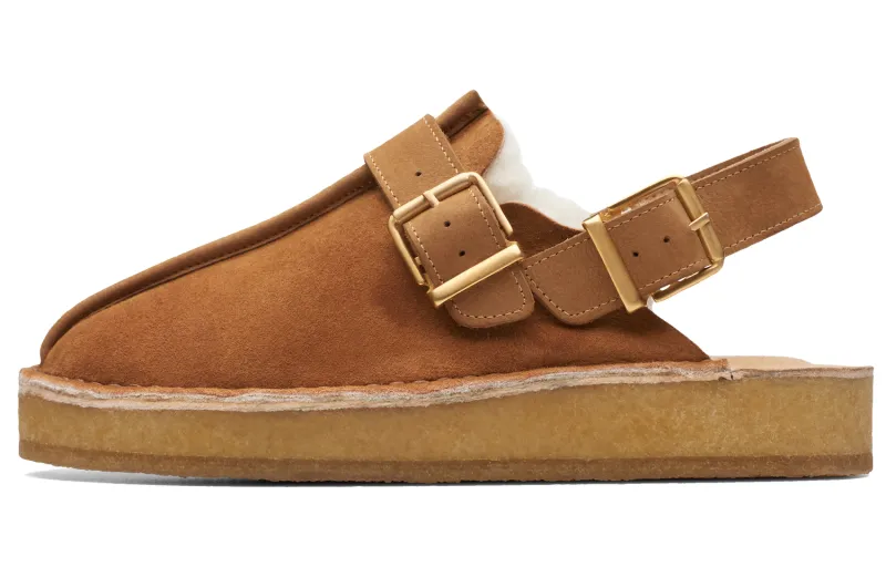 Clarks Comfortable Fleece Lined Fashion Versatile Casual Shoes Women's Brown