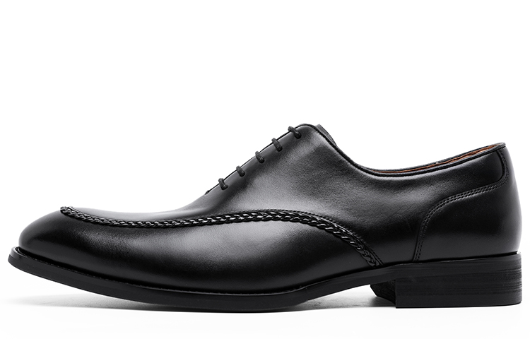 Desai first-layer cowhide, workplace interview, business commuting, wedding essentials, British style pointed toe, formal leather shoes, men's style, black