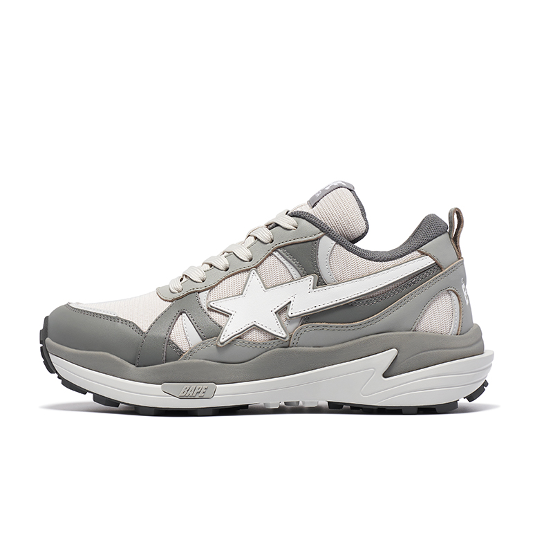 Мужские кроссовки A BATHING APE Trail Sta (бело-серые)
