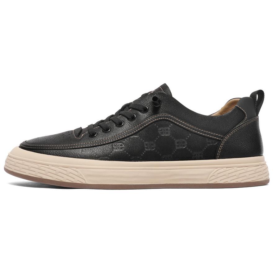 BELLE Top Grain Cow Leather Low top Skateboard Shoes Men's