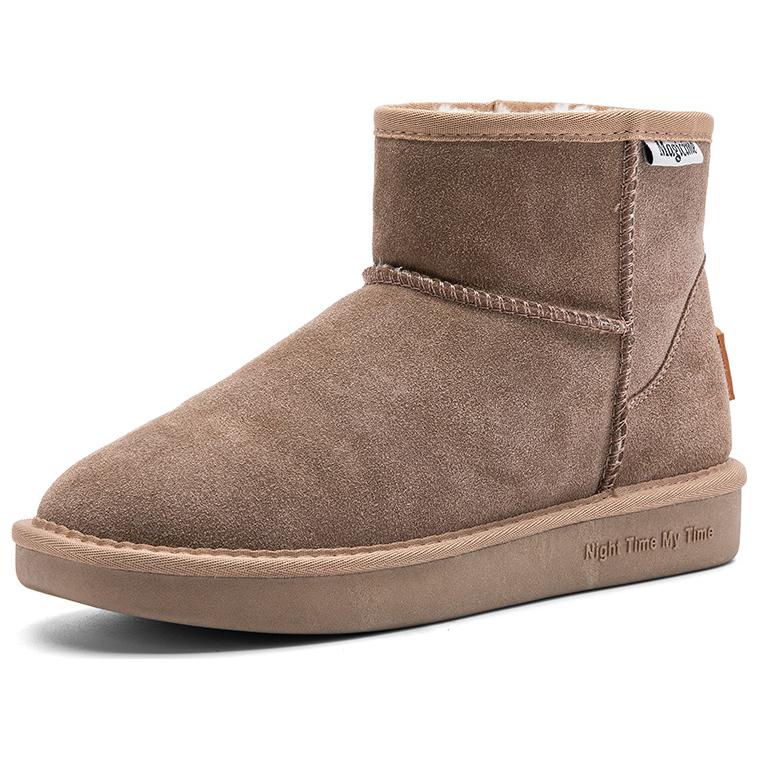 AGSDON Cow Suede Thermal Thickened And Fleece Lined Short Snow Boots 3cm Women's