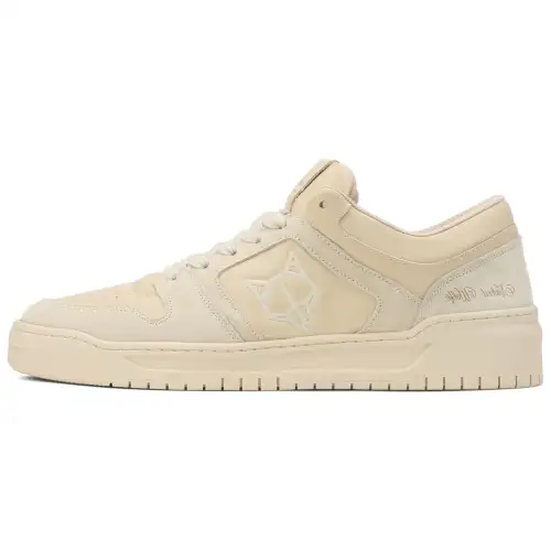 Naked Wolfe CM 01 Leather Fashion Trend Low top Skateboard Shoes Men's Beige