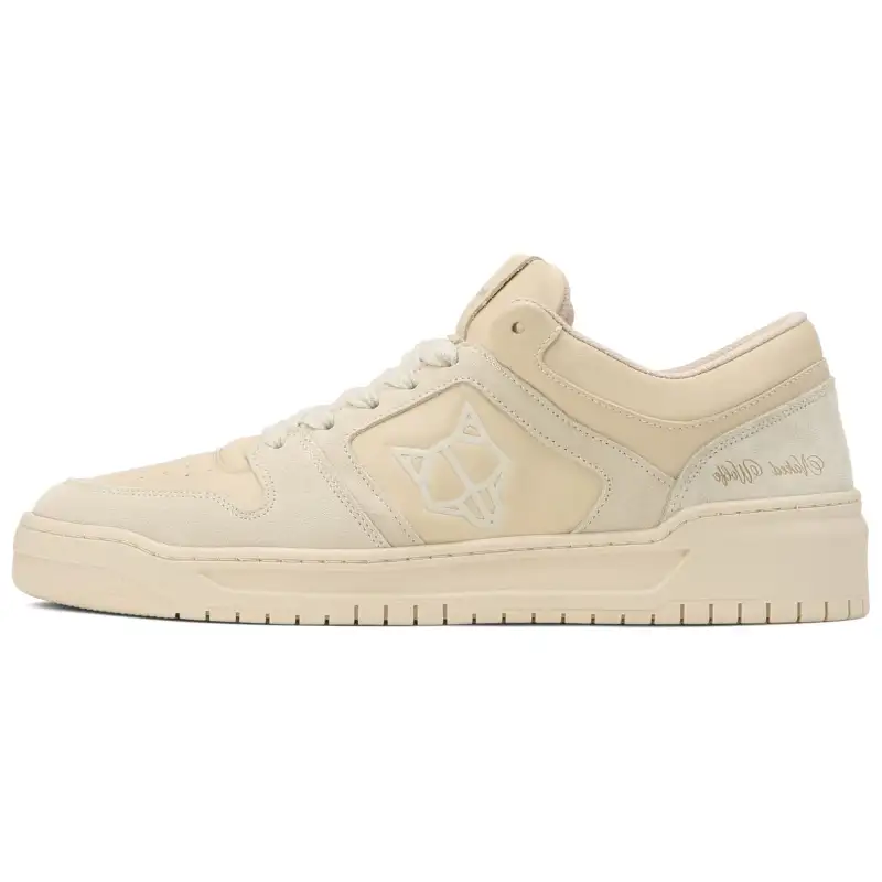 Naked Wolfe CM 01 Leather Fashion Trend Low top Skateboard Shoes Men's Beige
