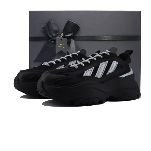 Adidas Originals OZGAIA Slip Resistant Slip Resistant Low top Casual Shoes Women's Black Silver
