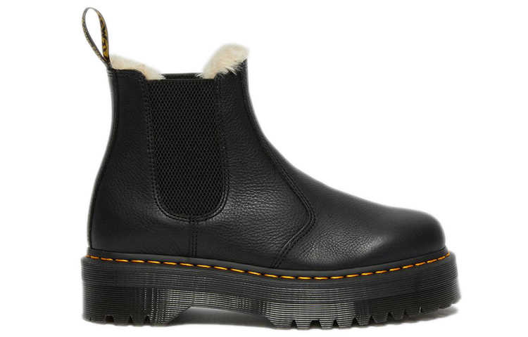 2976 Dr.Martens Faux Fur Lined Platform Chelsea Boot 'Black'