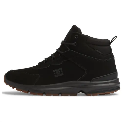 DC Shoes Leather Slip Resistant Abrasion Resistant Mid top Outdoor Shoes Men's Black