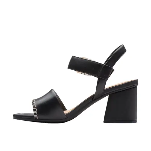 Clarks Siara 65 Buckle Leather One Strap Sandals 6.5cm Women's Black
