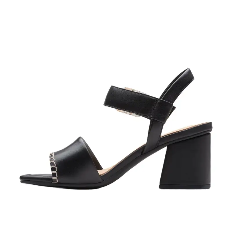 Clarks Siara 65 Buckle Leather One Strap Sandals 6.5cm Women's Black