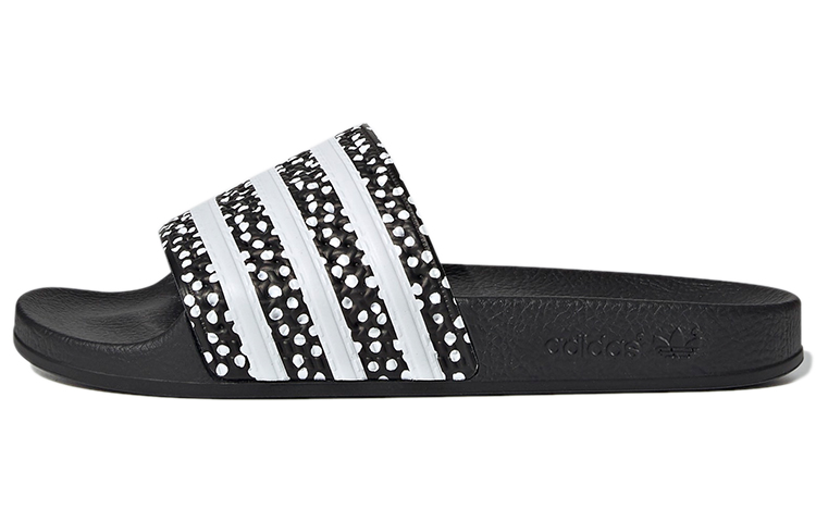 Женские шлепанцы adidas originals Adilette (черно-белые) — фото 1