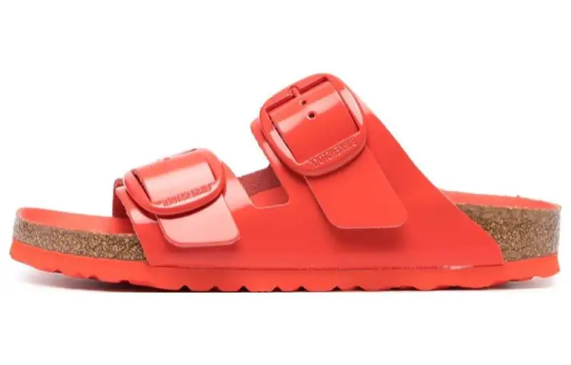 Birkenstock Leather Slide Slippers Women's Red