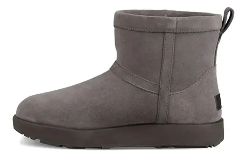 UGG CLASSIC MINI Waterproof suede sheepskin, warm and non-slip, casual and comfortable plus velvet, short snow boots, women's gray