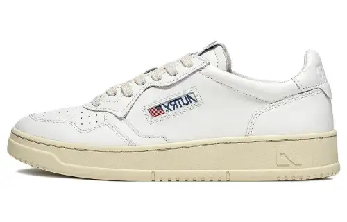 AUTRY Leather Fashion Trend Slip Resistant Low top Casual Shoes Men's White