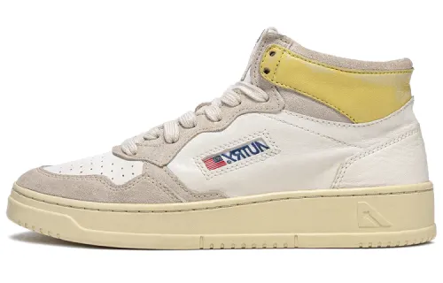AUTRY Skateboard Shoes Men's High Top White Yellow