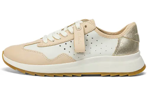 Clarks Cow Leather Low top Sports Casual Shoes Women's Sand