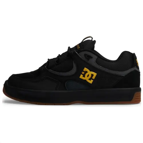 DC Shoes KaLynx Zero Leather Slip Resistant Slip Resistant Low top Skateboard Shoes Men's Black Gold