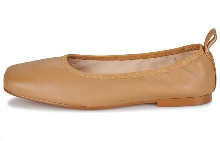 Clarks Top Grain Cow Leather Casual Shoes Women's Beige