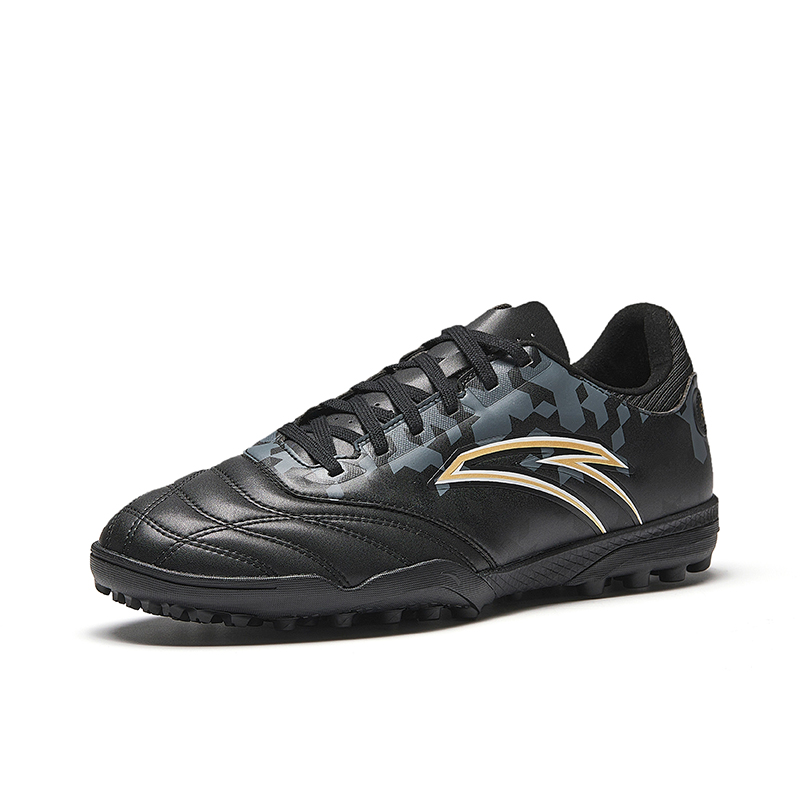 Anta TF Turf Abrasion Resistant Slip Resistant Abrasion Resistant Slip Resistant Soccer Shoes Men’s Black Gray