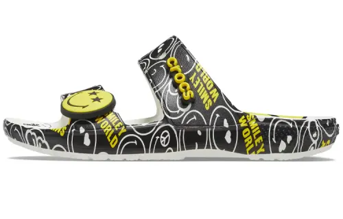 Crocs SmileyWorld X Classic Sandal 'Black White'
