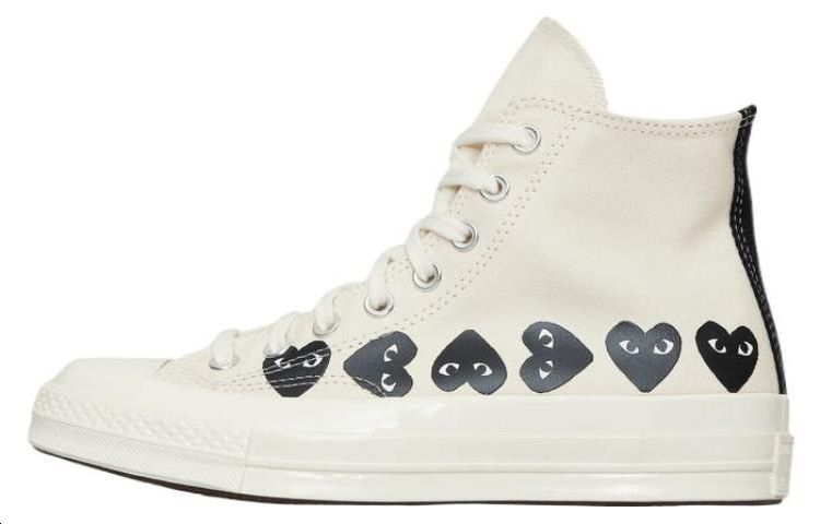 Converse x CDG Play Canvas High top Skateboard Shoes Unisex White