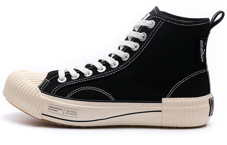 Excelsior Cookies Shoes BOLT OVERLAYER High top Canvas Shoes Unisex Classic Black