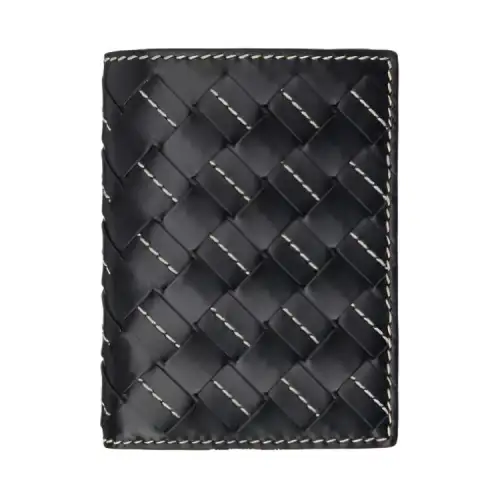 Bottega Veneta Cow Leather Wallet Men's Black & White